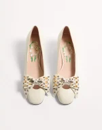 Valentino Bowow Pump In Kidskin With Studs 45Mm - Image 5